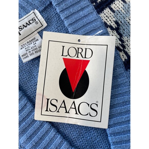 Vintage 90s Lord Isaacs Cardigan Size Medium Button Up Fair Isle Deadstock NEW - Picture 5 of 7